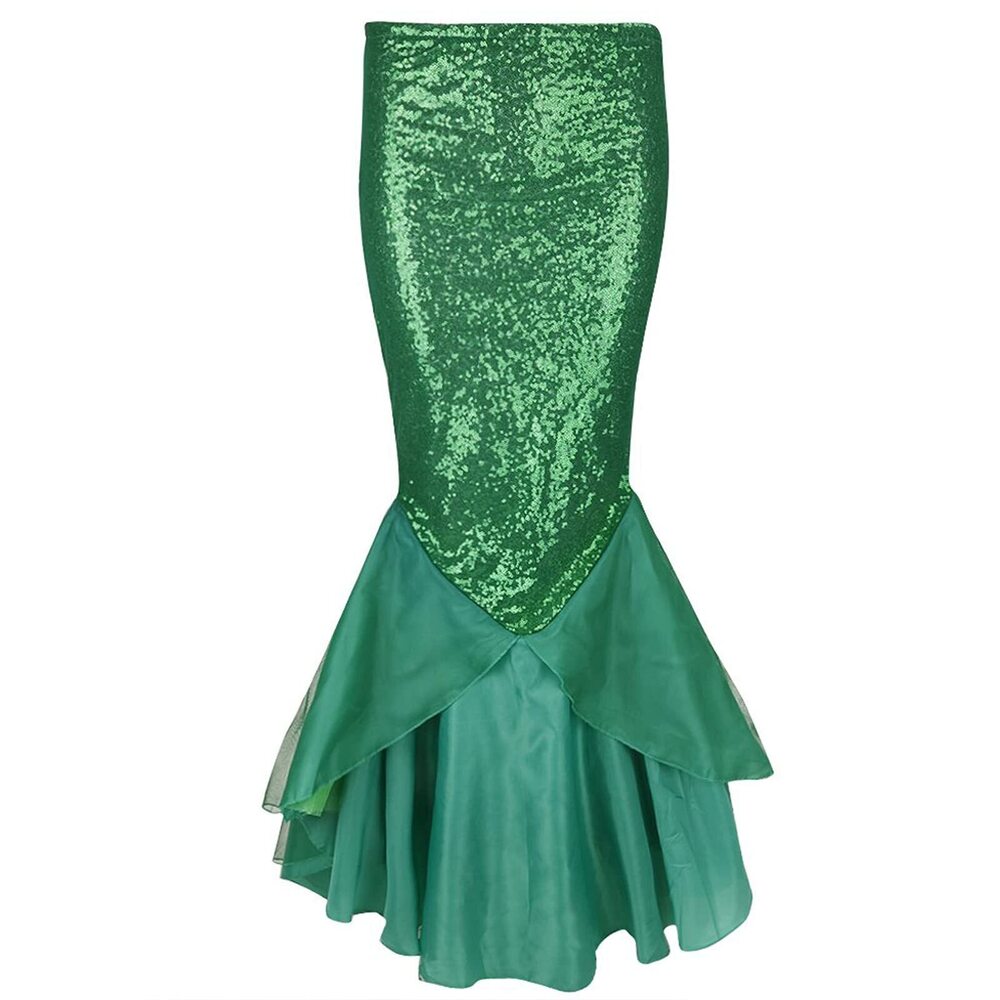 5505 Mermaid Tail Sequins Long Tail Skirt Cosplay Halloween Party Dress